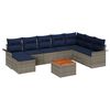 vidaXL Gartensofa-set 9 stk. Grau Poly-Rattan