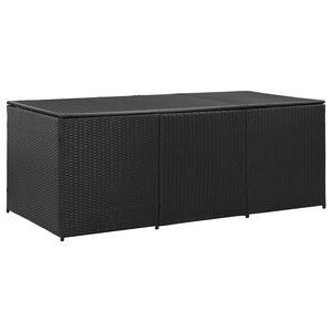 vidaXL Gartenbox Poly Rattan 180x90x70 cm Schwarz