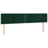 vidaXL Kopfteil mit Ohren Dunkelgr&uuml;n 203x16x78/88 cm Samt