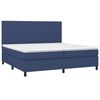 vidaXL Boxspringbett mit Matratze & LED Blau 200x200 cm Stoff