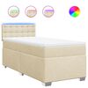 vidaXL Boxspringbett mit Matratze Creme 100x200 cm Stoff