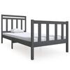 vidaXL Massivholzbett Grau 90x190 cm