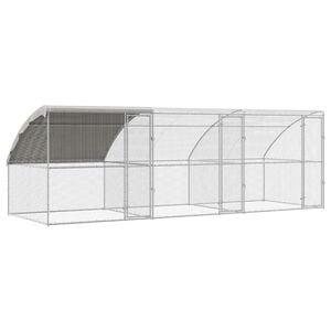 vidaXL H&uuml;hnerk&auml;fig 3 stk. Silber 600 x 200 x 200 cm Stahl und PE