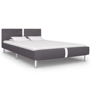 vidaXL Bettgestell Grau Kunstleder 140 x 200 cm