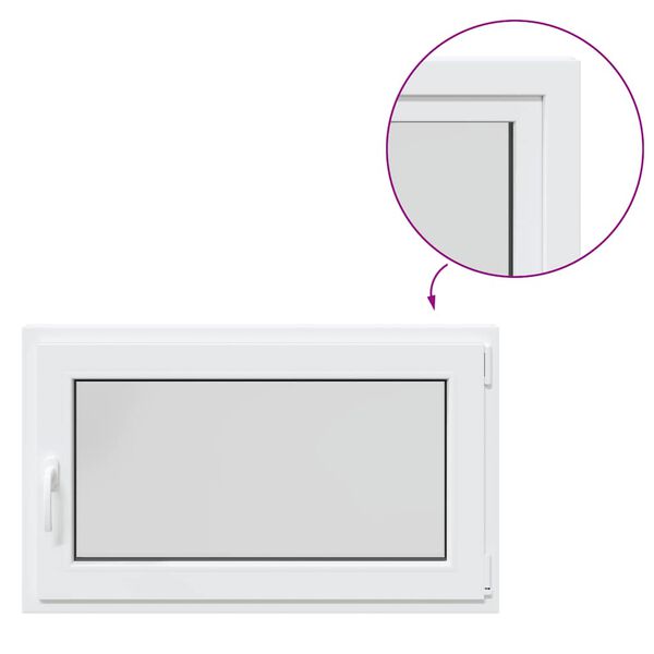 vidaXL Kellerfenster "RISOR" 100x70 cm Drehkipp DIN Rechts Wei&szlig;