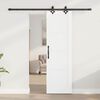 vidaXL Schiebet&uuml;r Wei&szlig; und Schwarz 61 x 198,5 cm Massives Kiefernholz