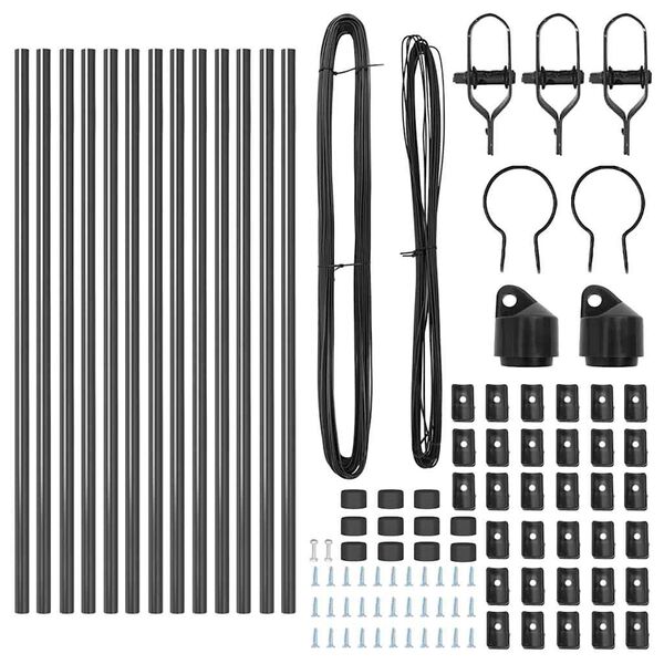 vidaXL Zaunpfosten 13 pcs Grau Stahl