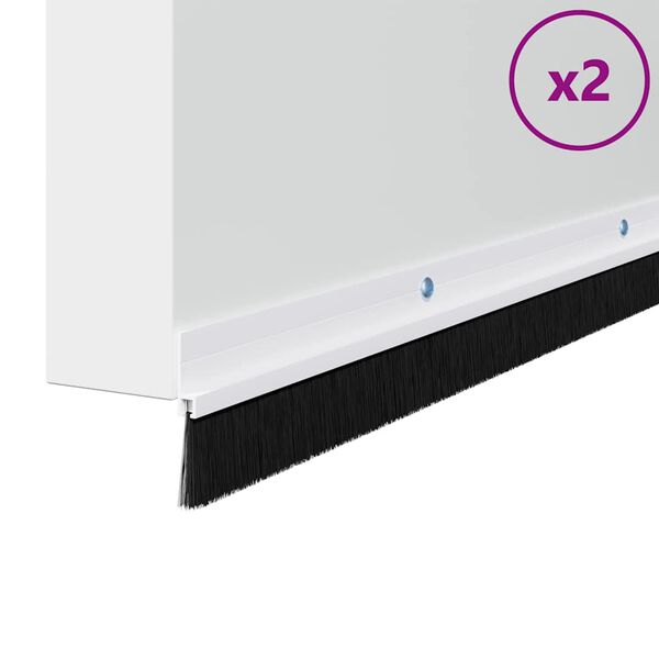 vidaXL Aufsteck T&uuml;rb&uuml;rstendichtungen 2 pcs Wei&szlig; 100 cm