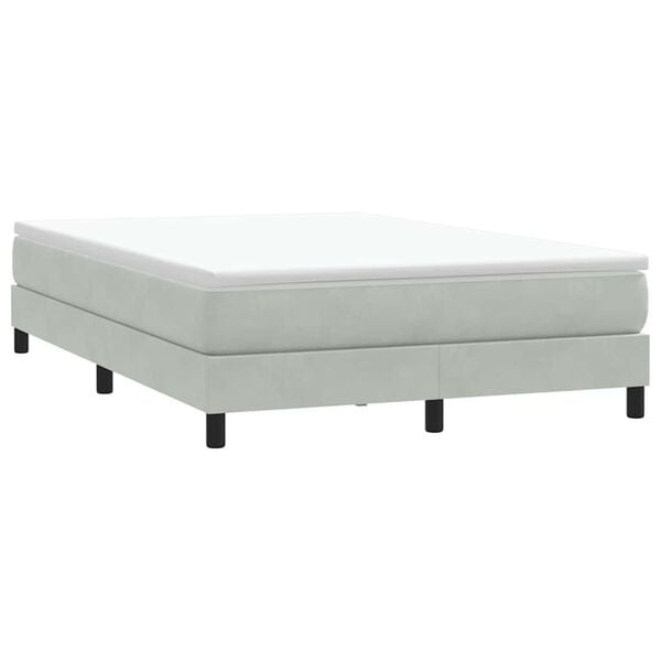 vidaXL Boxspringbett ohne Matratze Hellgrau 160x220 cm Samt