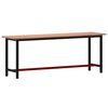 vidaXL Werkbank 220x55x81,5 cm Massivholz Buche und Metall