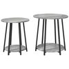 vidaXL Beistelltisch-Set 2 stk. Grau Sonoma und Schwarz