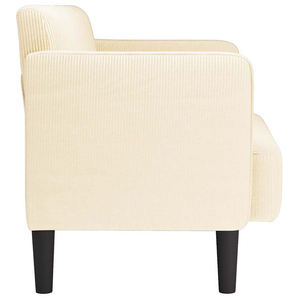 vidaXL Zweisitzer-Sofa Creme 109 cm Cordstoff