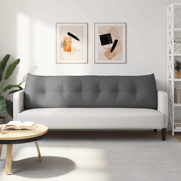 vidaXL R&uuml;cken Kissen Dunkelgrau 180 x 24 x 50 cm Stoff