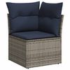 vidaXL 6-teiliges Gartensofa-Set mit Kissen, grau, Polyrattan