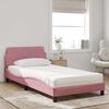 vidaXL Bett mit Matratze "Dover" Rosa 100x200 cm Samt