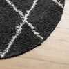 vidaXL Shaggy-Teppich PAMPLONA Hochflor Modern Schwarz Creme &Oslash; 160 cm