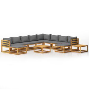 vidaXL 12-tlg. Garten-Lounge-Set mit Auflagen Massivholz Akazie