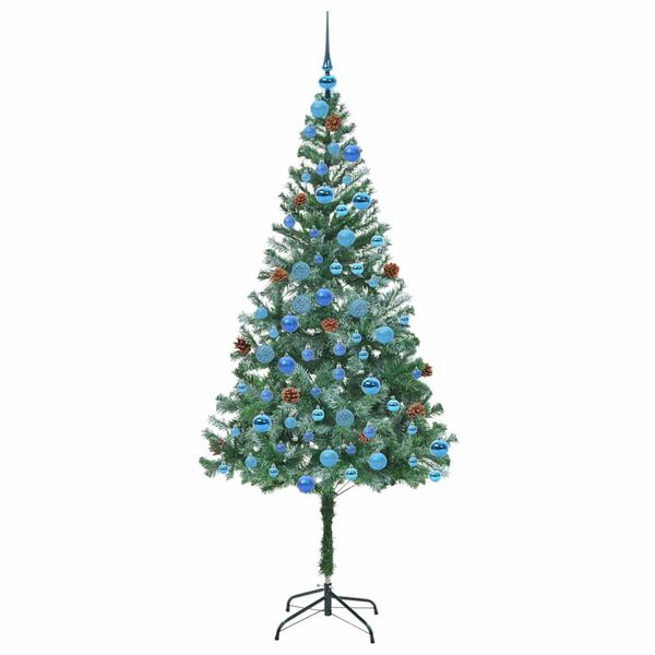 vidaXL K&uuml;nstlicher Weihnachtsbaum Gr&uuml;n 180 cm PVC und Stahl