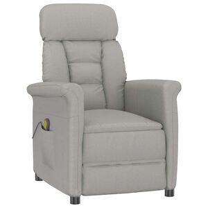 vidaXL Massagesessel Hellgrau 96,5 x 70,5 x 95 cm Mikrofaser