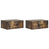 vidaXL Wandmontierter Nachttisch 2 pcs Ger&auml;ucherte Eiche Holzwerkstoff