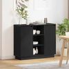 vidaXL LED-Sideboard Schwarz Eichen-Optik 90 x 32 x 75 cm