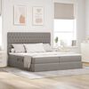 vidaXL Bett mit LED-Lichtleisten mit Kopfteil Taupe 180 x 200 cm Stoff