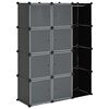 vidaXL Modularer Schrank mit 9 F&auml;chern 109x36,5x143cm Schwarz und Wei&szlig;
