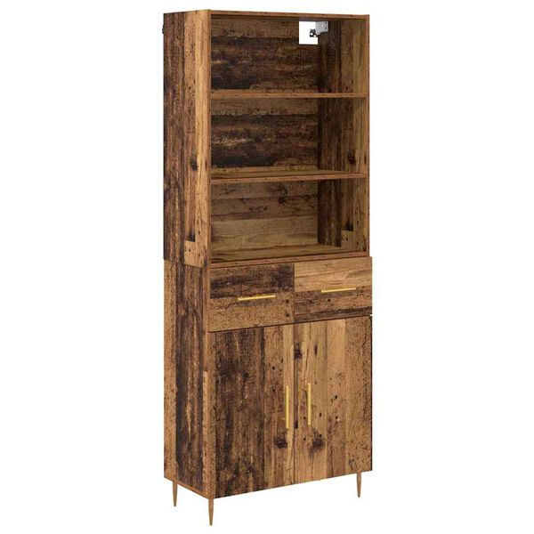 vidaXL Highboard Altholz 69,5 x 34 x 180 cm Holzwerkstoff