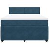 vidaXL Boxspringbett mit Matratze Blau 160x200 cm Samt