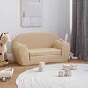 vidaXL 2-Sitzer Kindersofa mit Schlaffunktion Creme Weicher Pl&uuml;sch