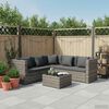 vidaXL 4-tlg. Garten-Lounge-Set mit Kissen Poly Rattan Grau