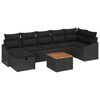 vidaXL Gartensofa-set mit Kissen 8 pcs Schwarz Poly Rattan