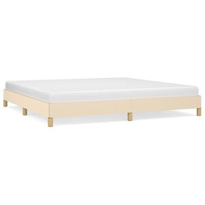 vidaXL Bettgestell ohne Matratze Creme 200x200 cm Stoff