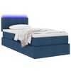 vidaXL Bett mit Stauraum und LED mit Matratze Blau 100 x 200 cm Stoff