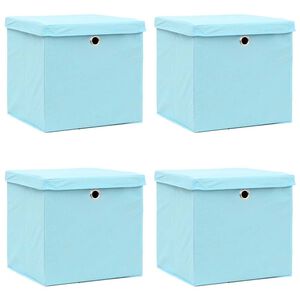vidaXL Aufbewahrungsboxen mit Deckeln 4 Stk. Babyblau 32x32x32cm Stoff