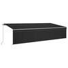 vidaXL Markise Manuell Einziehbar mit Rollo 6x3 m Anthrazit