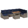vidaXL Garten-Sofa-Set 9 stk. Grau und Marineblau