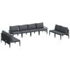 vidaXL Gartensofa-set mit Kissen 8 pcs Schwarz Stahl