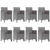 vidaXL Garten Essgruppe 9 pcs Wei&szlig; Polypropylen