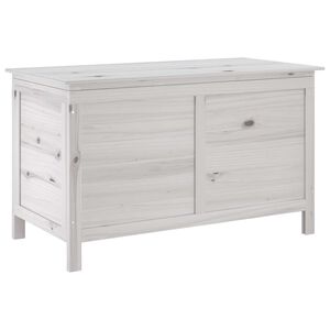 vidaXL Gartentruhe Wei&szlig; 99x49,5x58,5 cm Massivholz Tanne