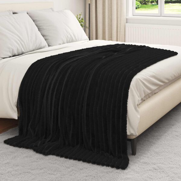 vidaXL Wohndecken 6 pcs Schwarz 200 x 150 cm Fleece