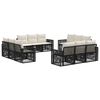 vidaXL Gartensofa-set 12 stk. Schwarz und Cremewei&szlig; Poly-Rattan