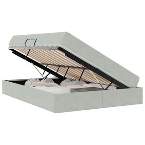 vidaXL Aufbewahrungsbett mit Matratze Hellgrau 140 x 190 cm Samt