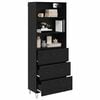 vidaXL Highboard 2 pcs Schwarz Eichen-Optik Holzwerkstoff
