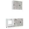 vidaXL K&uuml;cheneinheit PORTO 5 pcs Betongrau Holzwerkstoff