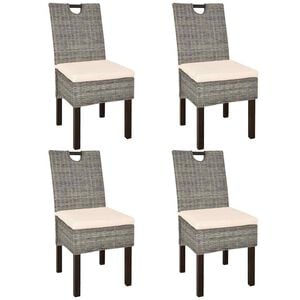 vidaXL Esszimmerst&uuml;hle 4 Stk. Kubu-Rattan Mangoholz