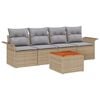 vidaXL Gartensofa-set mit Kissen 5 pcs Beige Poly-Rattan
