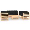 vidaXL 7-tlg. Garten-Lounge-Set mit Kissen Massivholz Kiefer