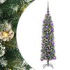 vidaXL K&uuml;nstlicher schlanker Weihnachtsbaum Gr&uuml;n und Wei&szlig; 120 cm