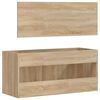 vidaXL Badschrank mit Spiegel Sonoma-Eiche Holzwerkstoff